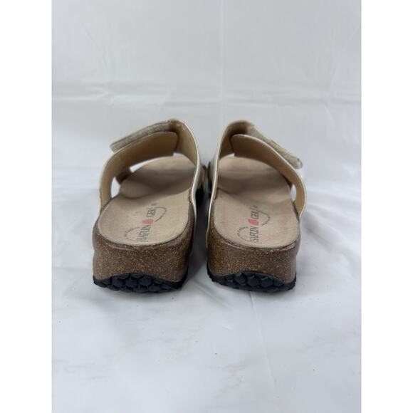 Haflinger Sandals Alice 40 Ivory Leather Slip On Hook & Loop Comfort - Picture 5 of 11